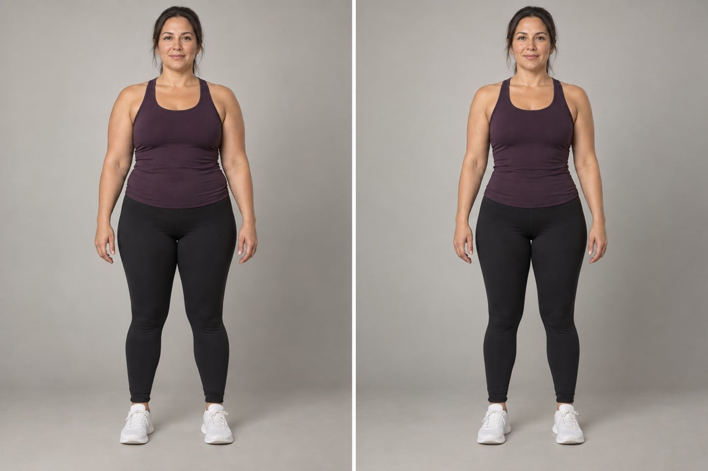 AI body concept of the same fully clothed sample person