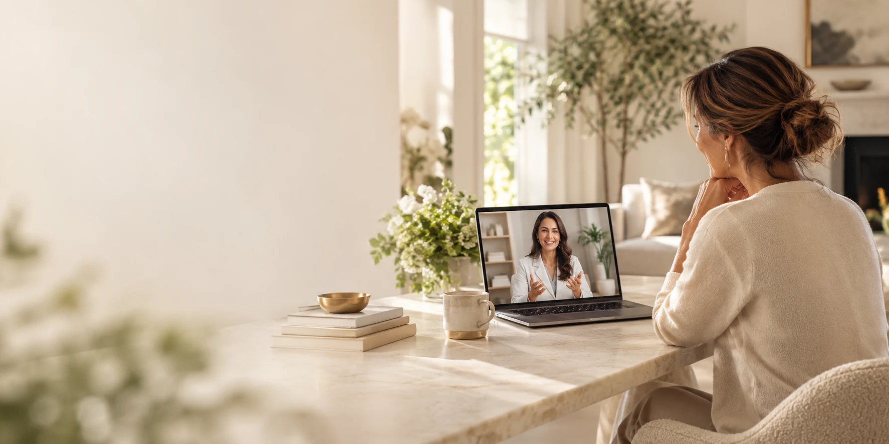 Illustrative virtual longevity consultation from home